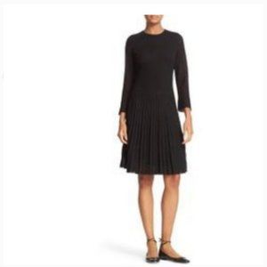 kate spade black shimmer knit fit & flare dress size small nwot